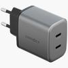 Energea Ampcharge GaN45 2xUSB-C PD/PPS/QC3.0 45W Gray Wall Charger