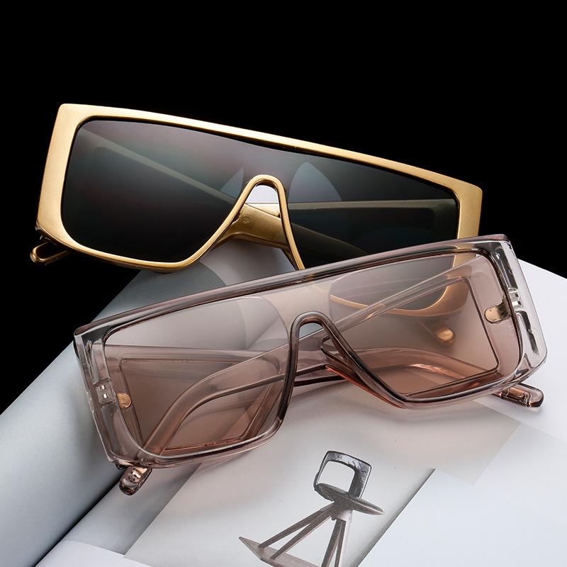 European New Square Sunglasses Women New Big Oversized Flat Top Sun Glasses Female Vintage Retro Shades for Women Men UV400