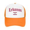 Lebanese Flag of Lebanon Mesh Baseball Cap Unisex Fashion Sun Caps  Hats Breathable Polyester Golf Hats Summer Trucker Cap