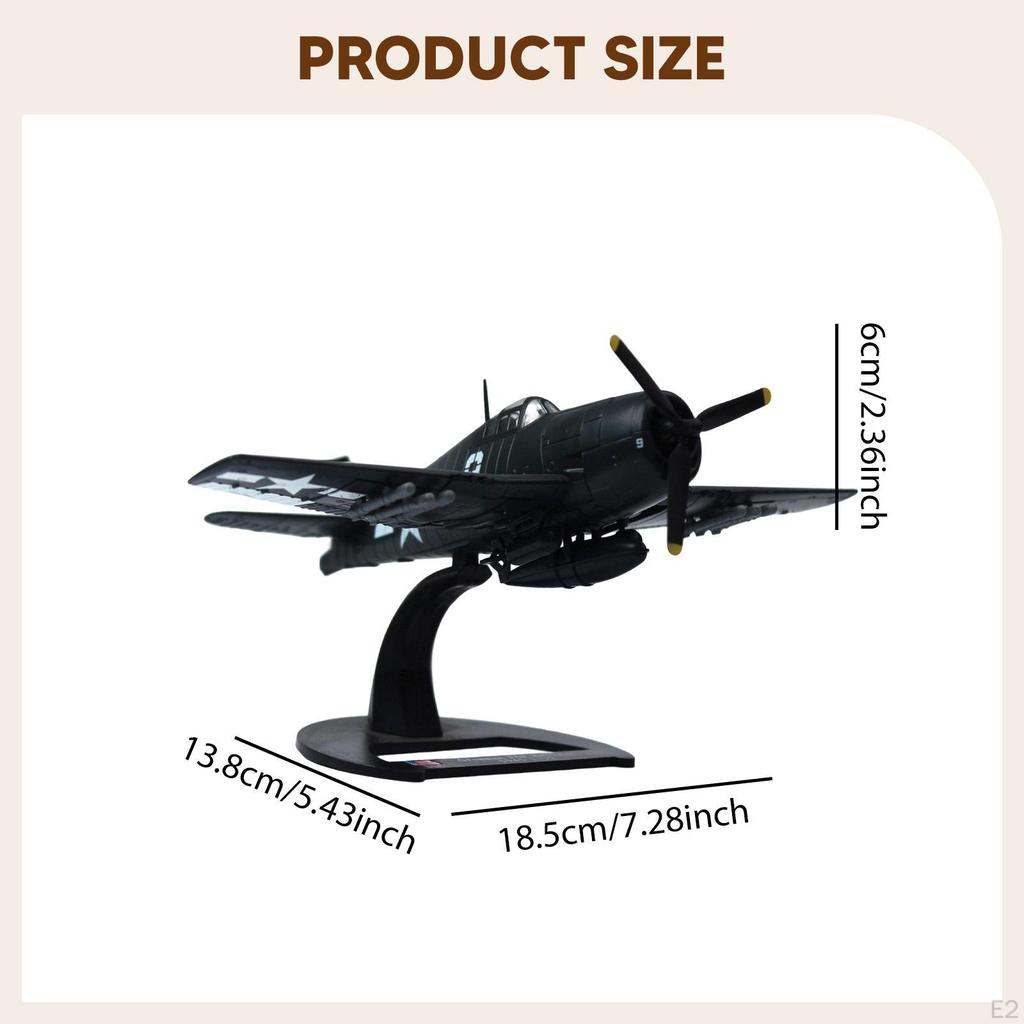 1:72 Scale F6F Fighter Model Plane Figurine Souvenir Realistic Ornament Airplane Display for