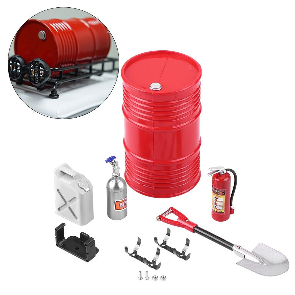 RC Crawler Accessory Decor Simulation Tool Part Car Shovel Fuel Tank Fire Extinguisher Set (#C)