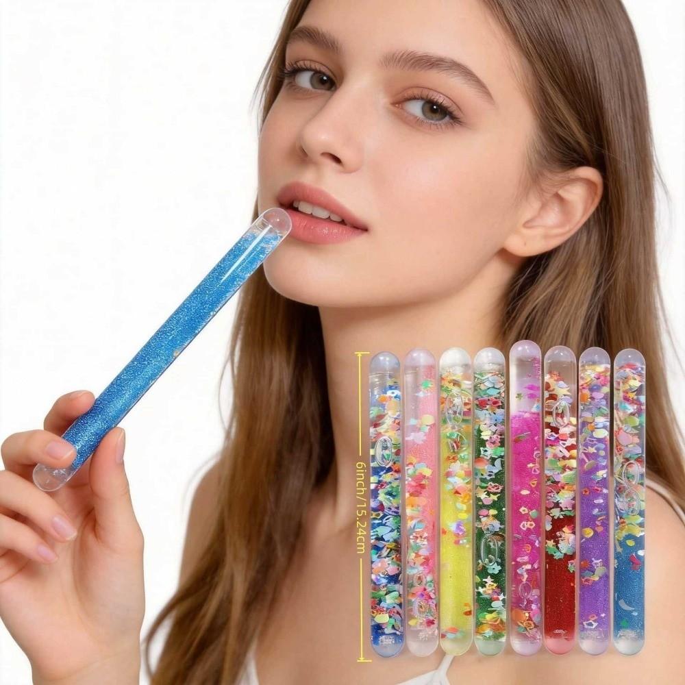 Stressabbau Sanduhr Spielzeug im Öl Fidget Spielzeug Flüssige Glitzer Blinkender Stab Beruhigend