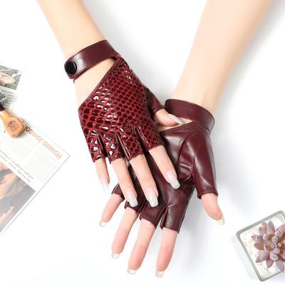 Lederen Halve Vinger Handschoenen Dames Open Vingers Rijden Outdoor Motorfiets Motorfiets Motorfiets Mode Fitness Sport Dans Tide