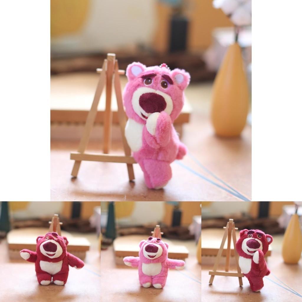 Adorable Pink Strawberry Bear Plush Keychain Cute Stuffed Animal Toy For Bags And Keys