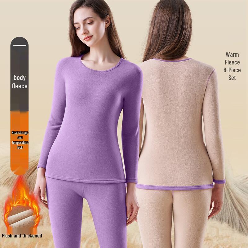 

Женский термокомплект Yiershuang с флисовой подкладкой и круглым вырезом XL