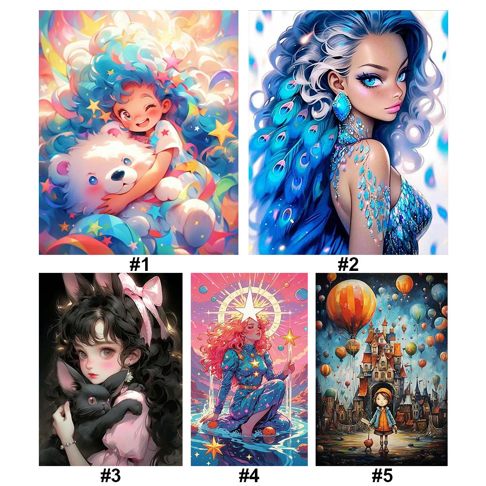 

FE# Полная вышивка Эко-хлопковая нить 11CT Печатная Девочка Набор для вышивки крестом Art Cra 4