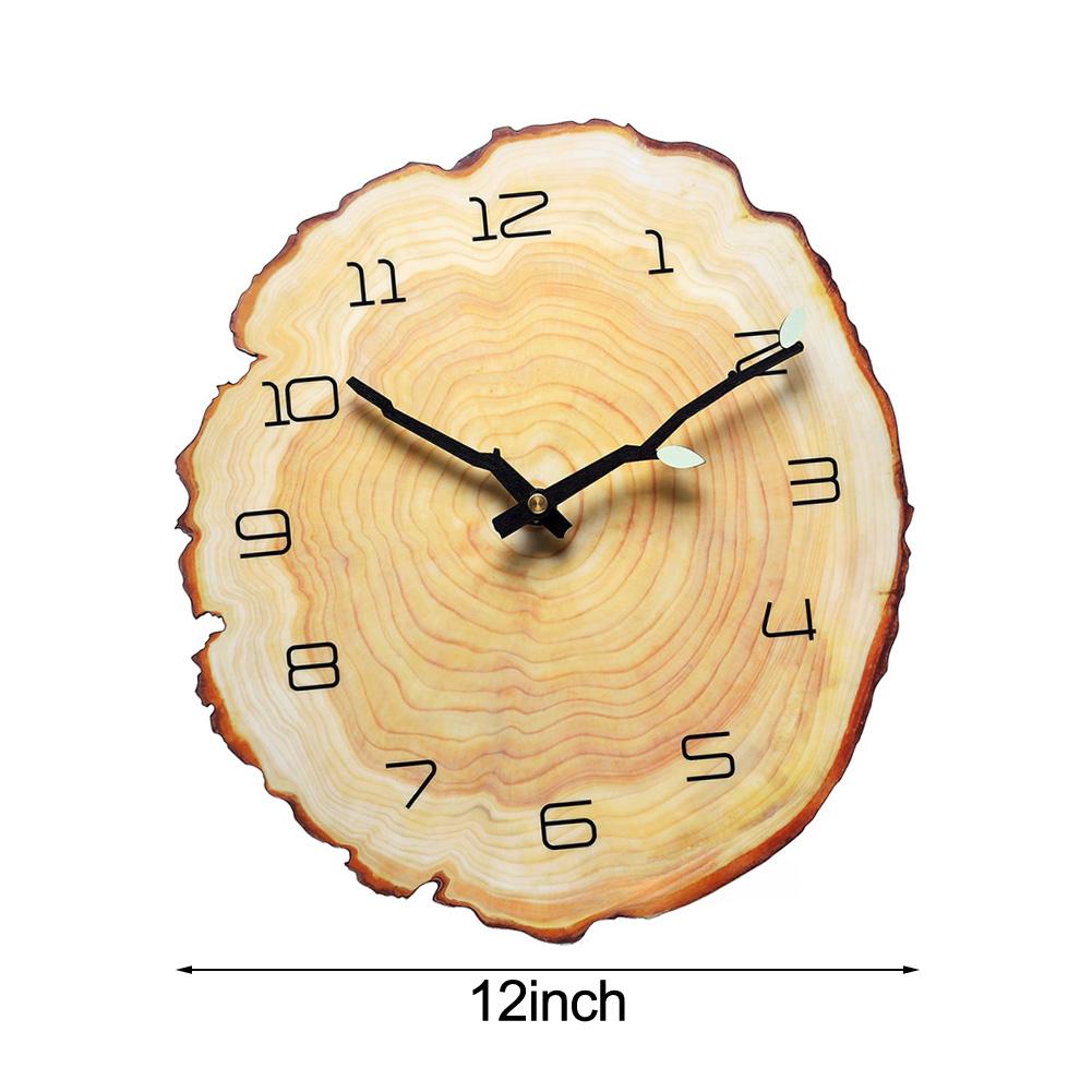 Creative Annual Ring Design MDF Wall Clock 12 Inch with Silent Operation and Luminous Hands for Stylish and Quiet Walls