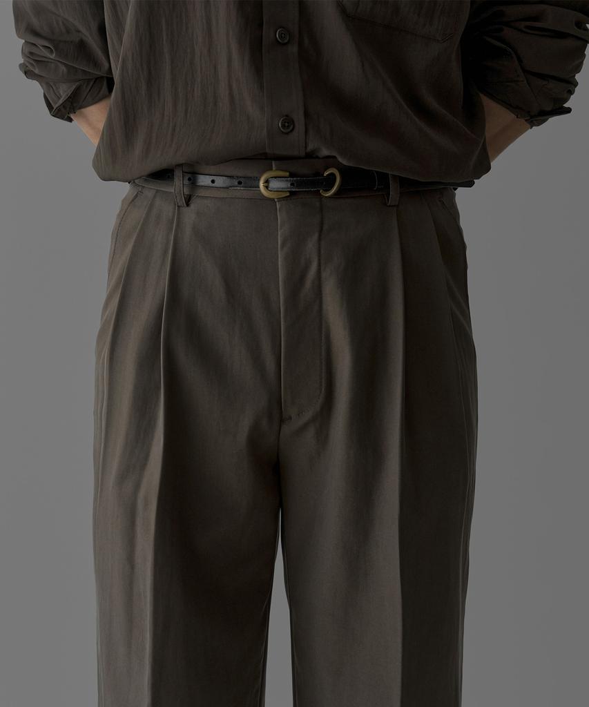 Baulopeulodeogteu Tencel Double-Pleat Slacks [Brown]