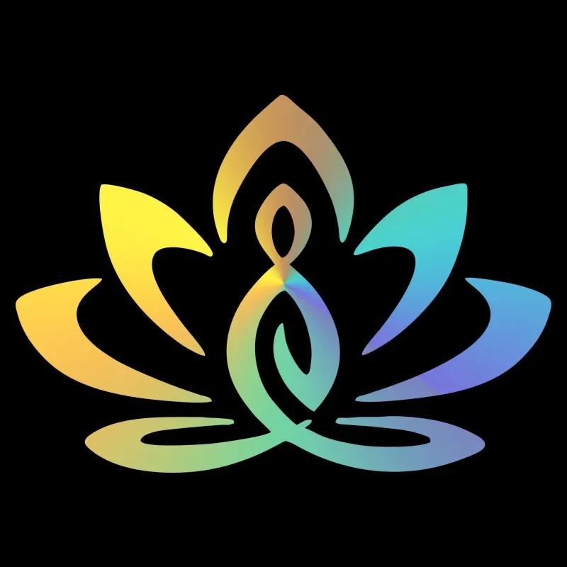 Car Window Bumper Lotus Buddha Decorative Auto Accessories Colorful Laser Reflective Cratch Shielding Sticker