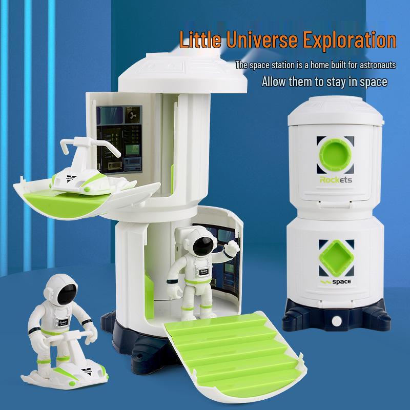 Children's Educational Space Toy Set: Rocket, Space Station & Astronaut