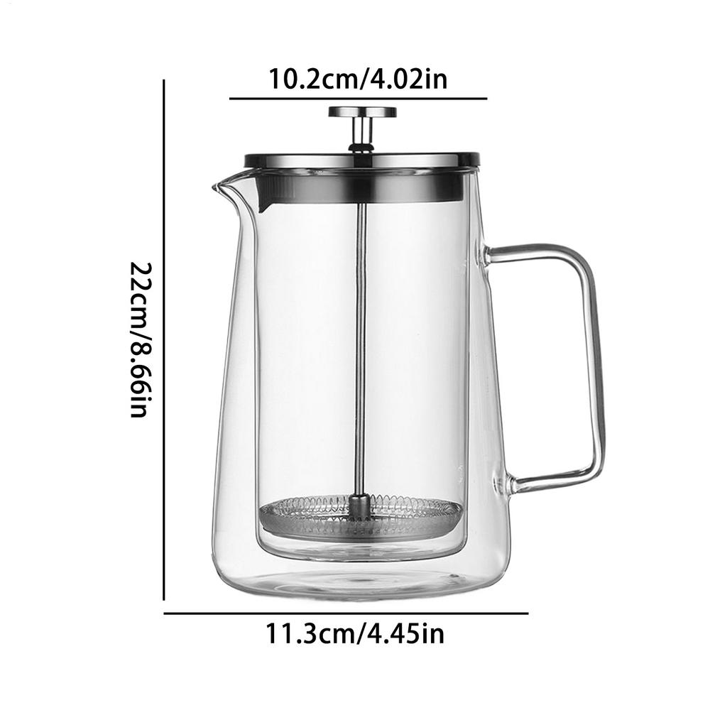 1000 мл Френч-пресс Кофеварка Двустенный Термос для Кофе Чайник Стеклянный Пресс-Горшок С Фильтрующей Функцией Для Чая/ Кофе