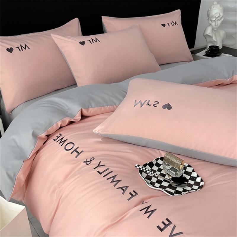 

Комплект постельного белья из скандинавского египетского хлопка с пододеяльником, простыней, наволочкой, роскошным постельным бельем для двоих, двуспальной кровати размера Queen King Size, односпальной кровати для пары A150x200cm Bed 4pcs