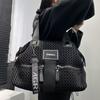 Mesh Personalized Splicing Multi-Pocket Tote Bag Large Capacity Simple And Versatile Oblique Span Bag