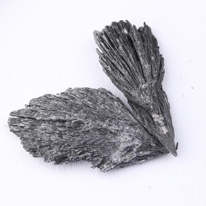 1 pcs Electroplated black tourmaline, peacock blue feathers, crystal clusters, mineral specimens, Taijing karst caves, modern decoration