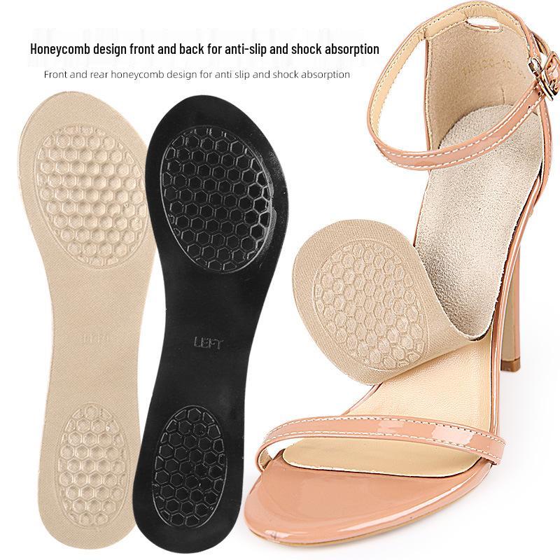 Gel Honeycomb 7-Point Insole for Women's Heels - Shock-Absorbing, Anti-Slip, Anti-Friction, Velvet Fabric