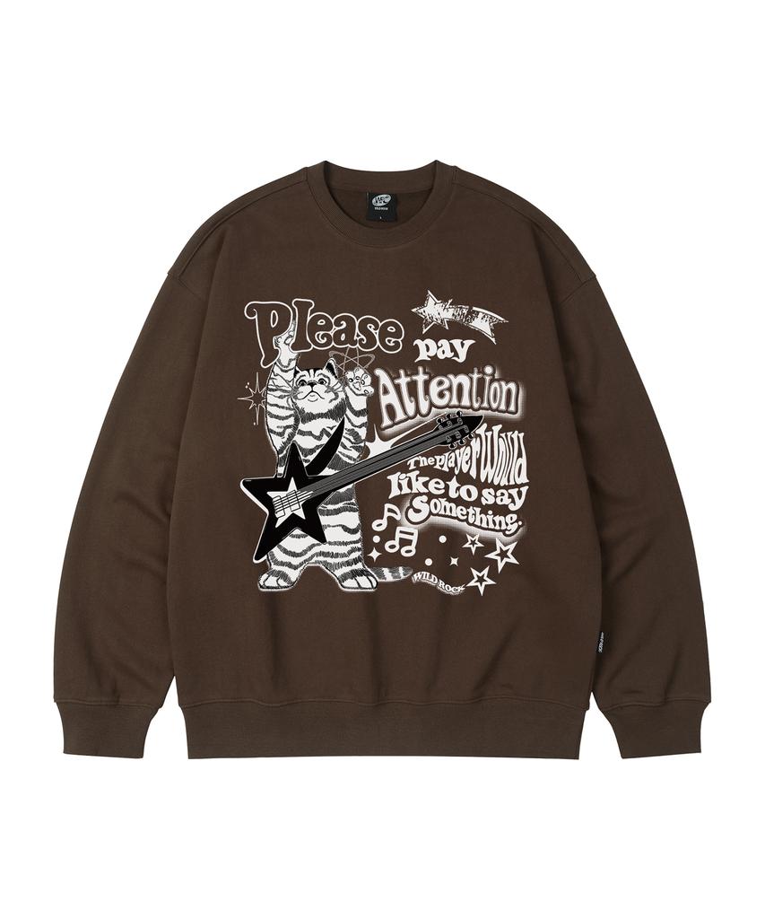 WILDROCK Rock 'N' Roll Kitty Oversized Sweatshirt_9 Col (A Type)