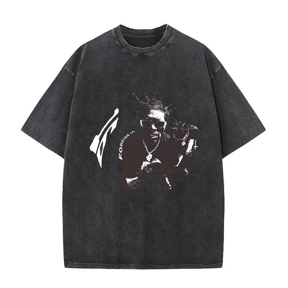 Washed Vintage Rapper Rapper Lil Uzi Vert Graphic Tshirt Men Women Cotton Casual Oversized T Shirts Hip Hop Retro Streetwear S