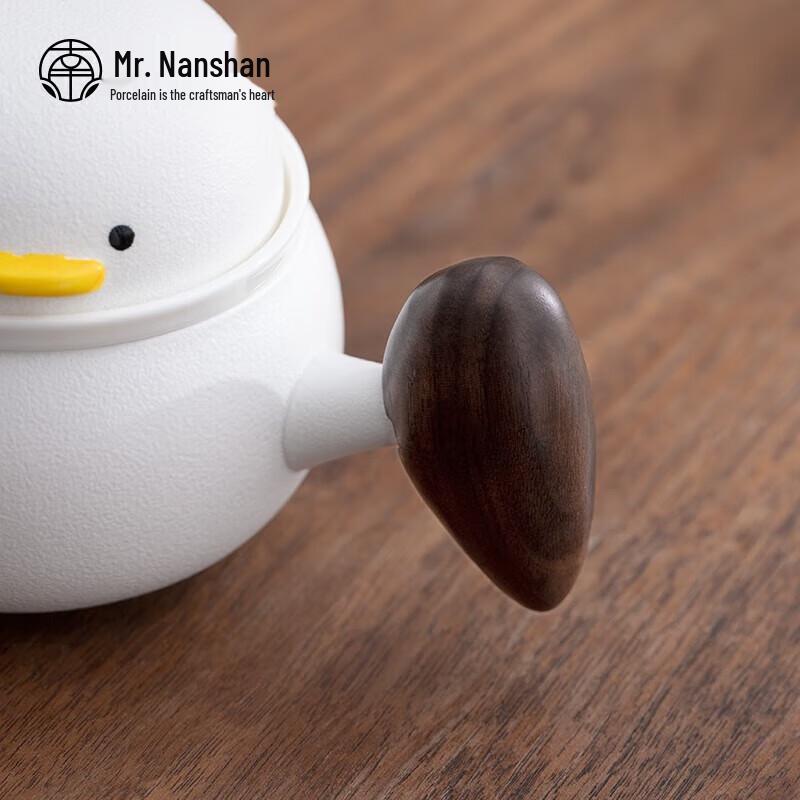 Cheer-Up Duck Zen White Ceramic Coffee Mug with Saucer & Coaster
