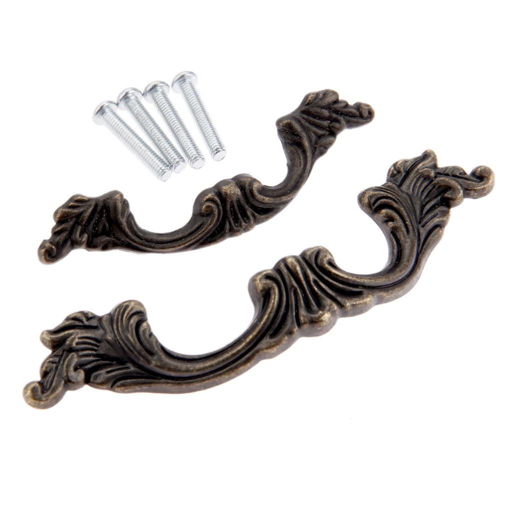 DRELD Antique Furniture Handle Vintage Cabinet Knobs and Handles Wardrobe Cupboard Drawer Kitchen Pull Knob Furniture Hardware