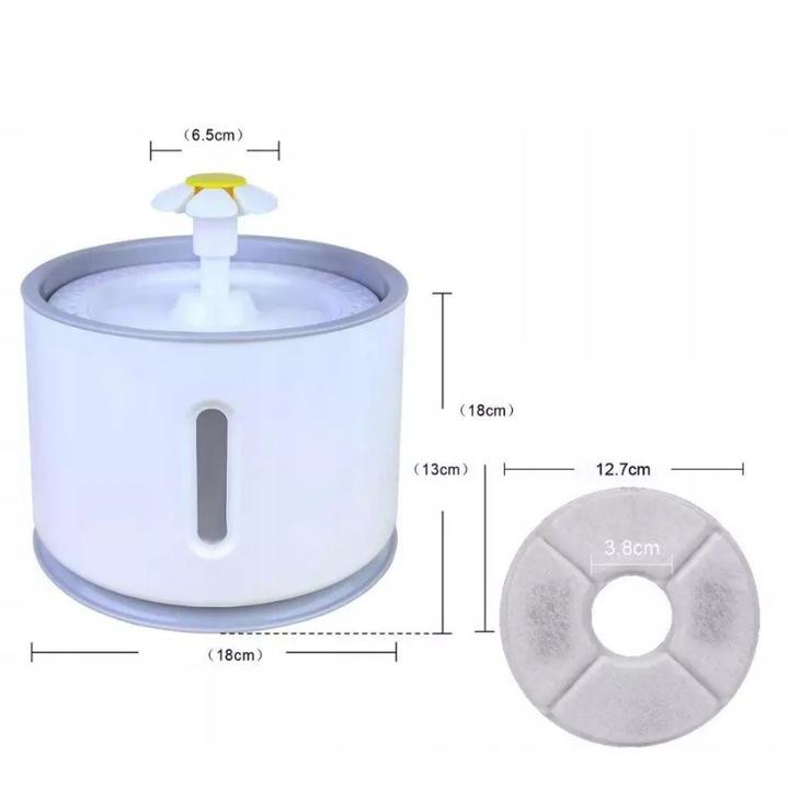 Fountain Drink For Cat Dog Bowl Automatic Drinker Led Silent + Filter