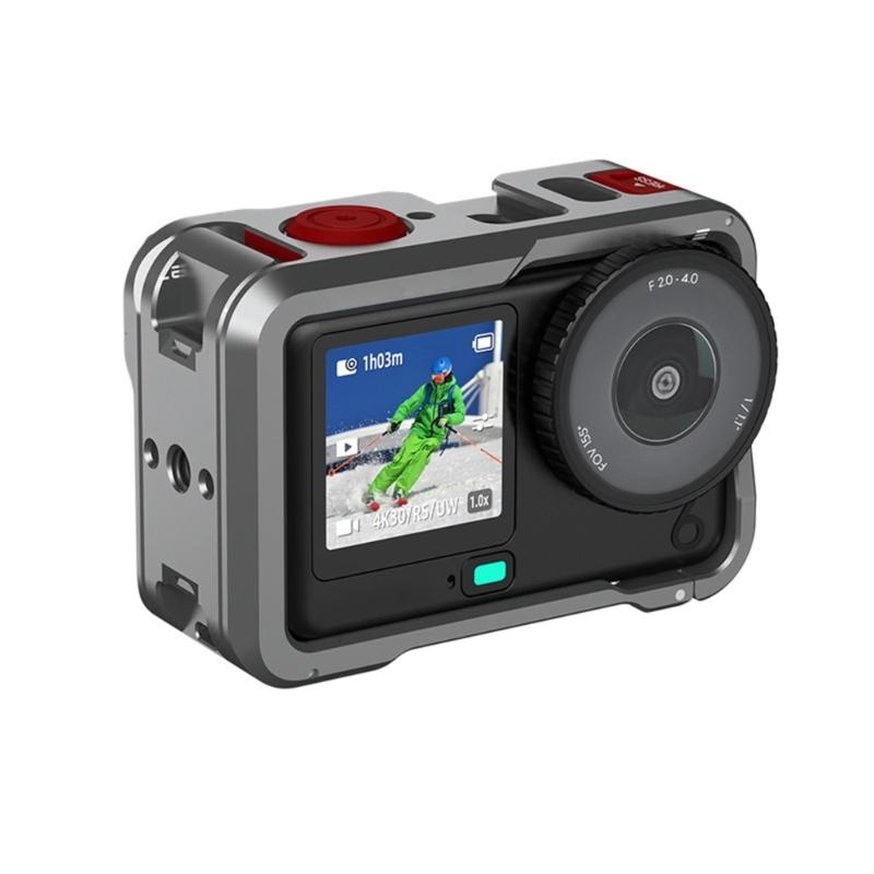 Protective Metal Cage for ACTION6 Cameras Frame with Cold Shoe Slot 1/4 Screw Hole Double Open Design Precise Cut Port