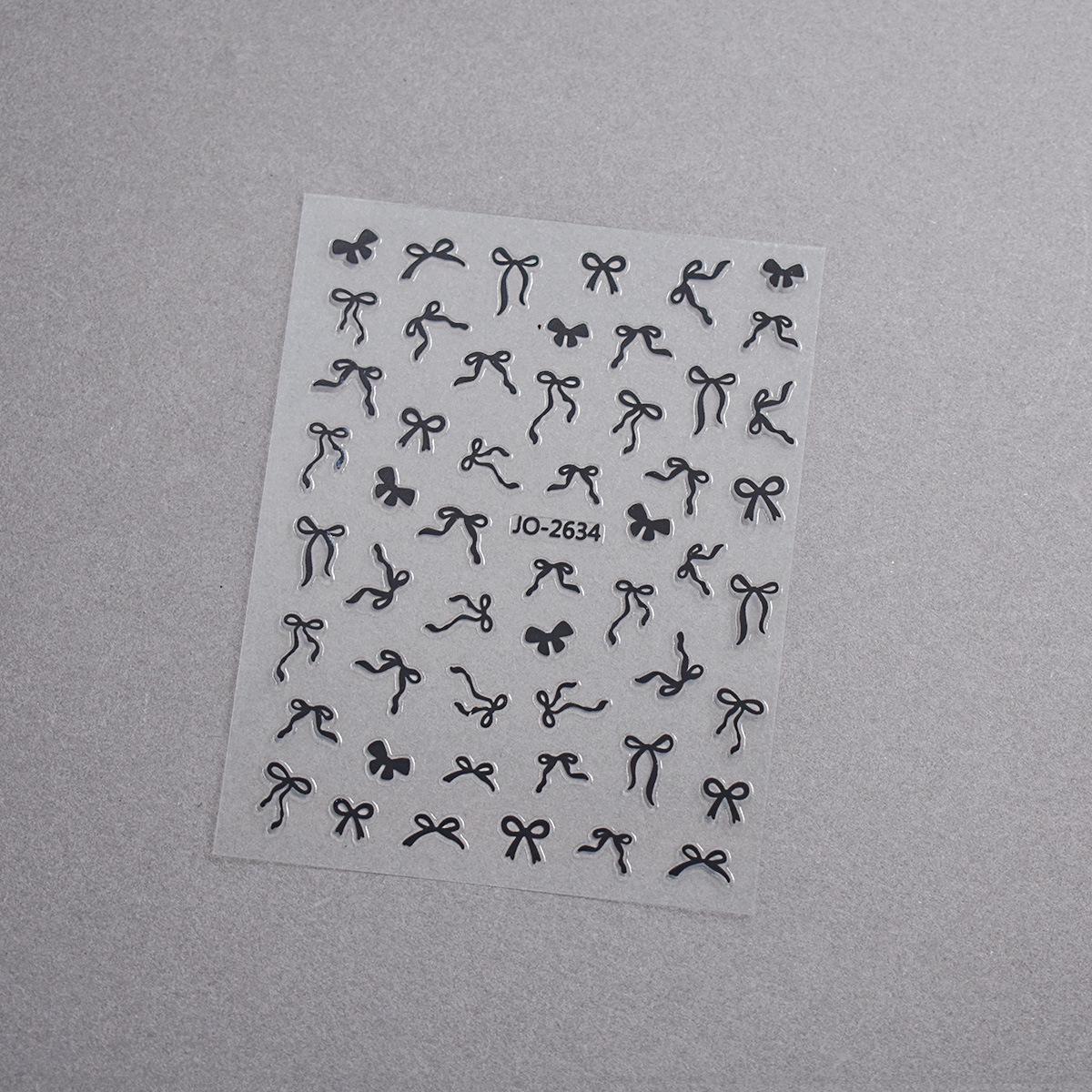 

Черные, белые, золотые и серебряные 3D наклейки для ногтей в виде бантиков