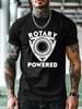 Casual "Rotary Powered" Graphic T-shirt - Red