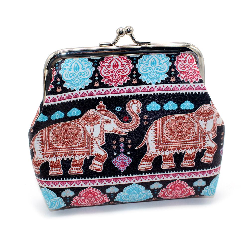 Bohemian Mini Coin Purse: 4-Inch Clip Bag for Cards, Ladies' Clutch