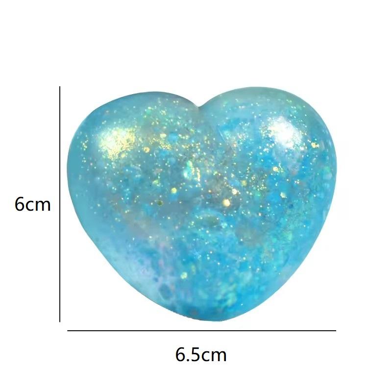 Liebesherz Knetspielzeug Angstlinderung Glitzerpulver Herzform Sensorisches Spielzeug Weicher TPR Dekompressions-Stressball Gastgeschenke