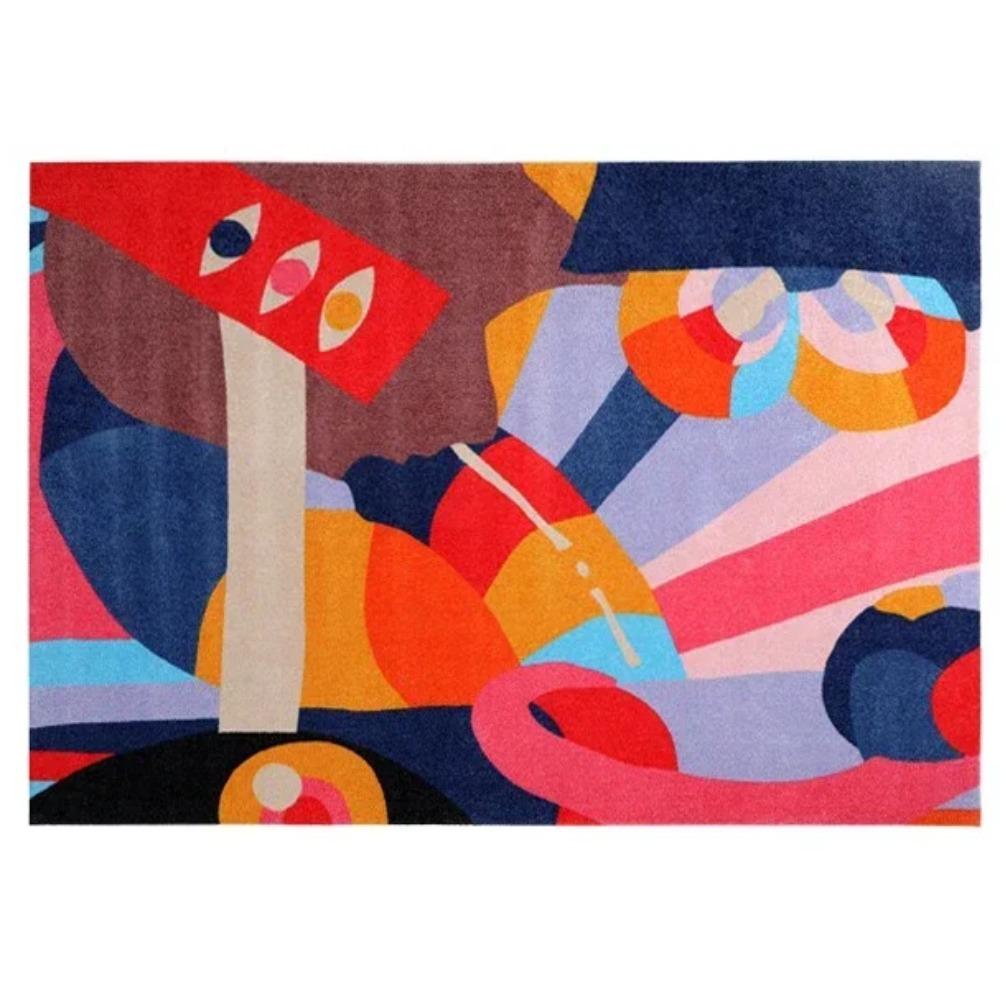 Dywan do salonu Kolorowy Modny Specjalny kształt Dywanik do sypialni przy łóżku Puszysty Pluszowy Modny Mata podłogowa pod stolik kawowy