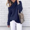 2026 New Women's Off-Shoulder Turtleneck Sweater, Sexy Loose Fit Plus Size Solid Color Knit Top for Autumn Winter