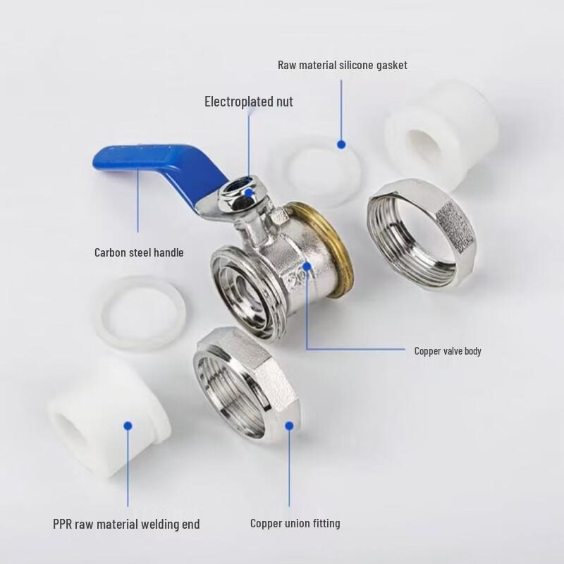 PPR Double Union Manual Hot Melt Ball Valve
