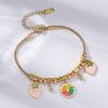 Cherry Epoxy Titanium Steel Bracelet for Women - Sweet Dopamine-Inspired Design