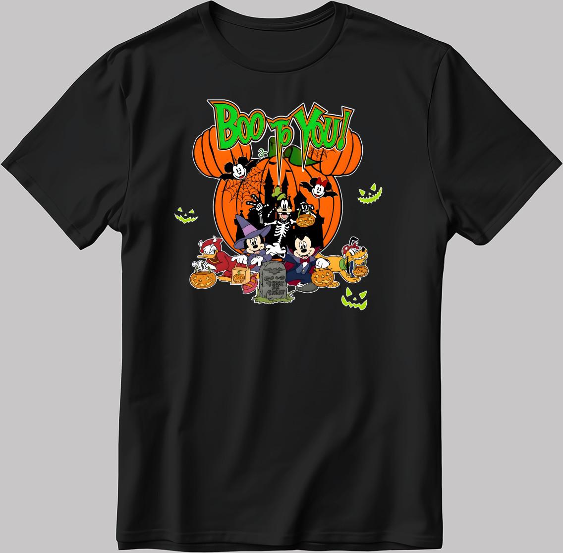 Halloween Mickey Mouse Minnie Mouse Men s/Women s Cotton Tee V059 2XL