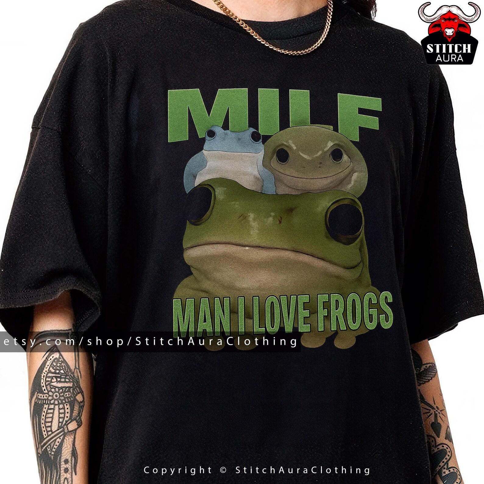 Man I Love Frogs Gift Shirt For Man,Funny Frog Meme Graphic Tee For Him,Vintage Bootleg Toad Y2K TShirt,Retro Frog Meme Lover Gift Toad Fans M