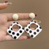 80s Hong Kong Style Red & Blue Clip-On Earrings for Non-Pierced Ears – High-End French Luxury Stud Hoops