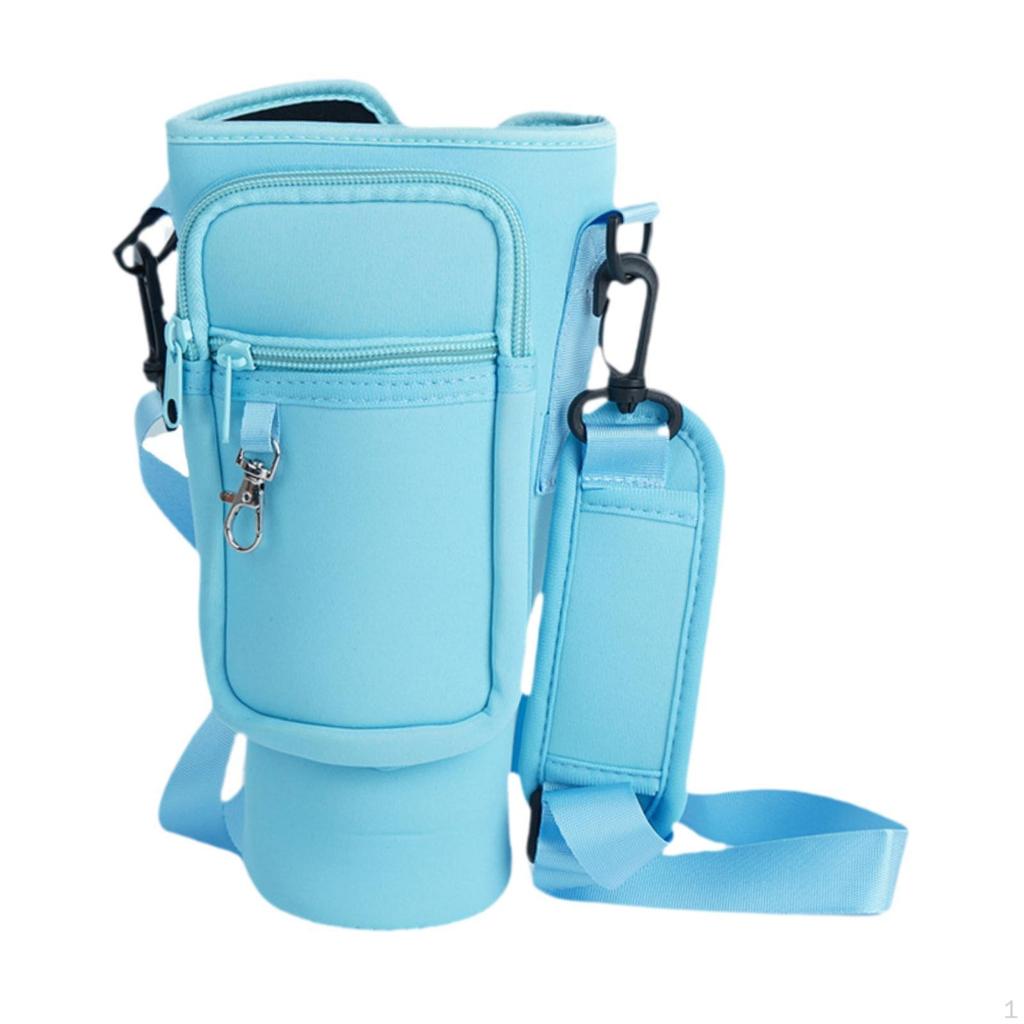 Insulated Water Bottle Carrier with Adjustable Strap