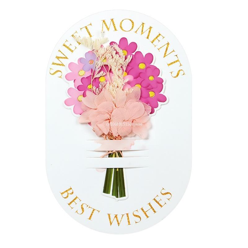 1Pcs Flower Gift Cards New Year Gift for Family Festival Valentine's Day Lover Christmas Business Supplies Thank You Cards