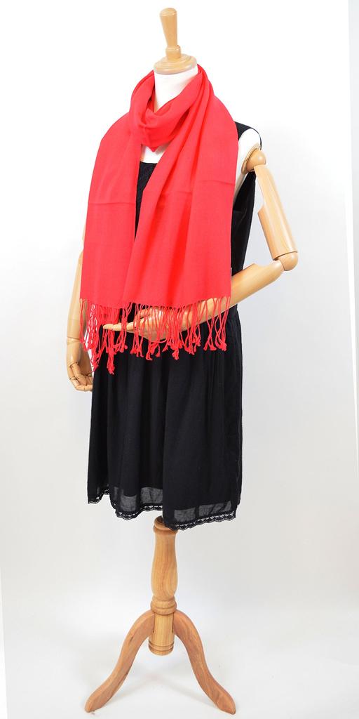 Natural Wool Large Stole for Women [NEW COLORS] 100% (Red)