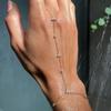 Simple Personality Gold Stainless Steel Y Chain Zircon Inlay Adjustable Bracelets for Women Ring Connect Bracelets Jewelry