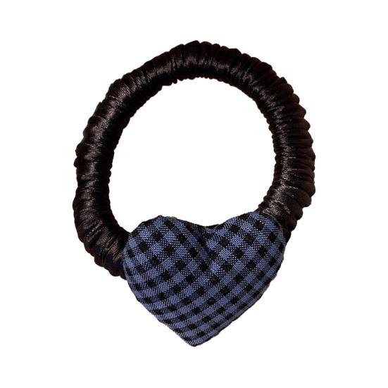 High Elasticity Hair Rope, Plaid Heart Decor Hair Tie, School Uniform Hair Band, No Scalp Strangling Hair Accessories for Everyday Use