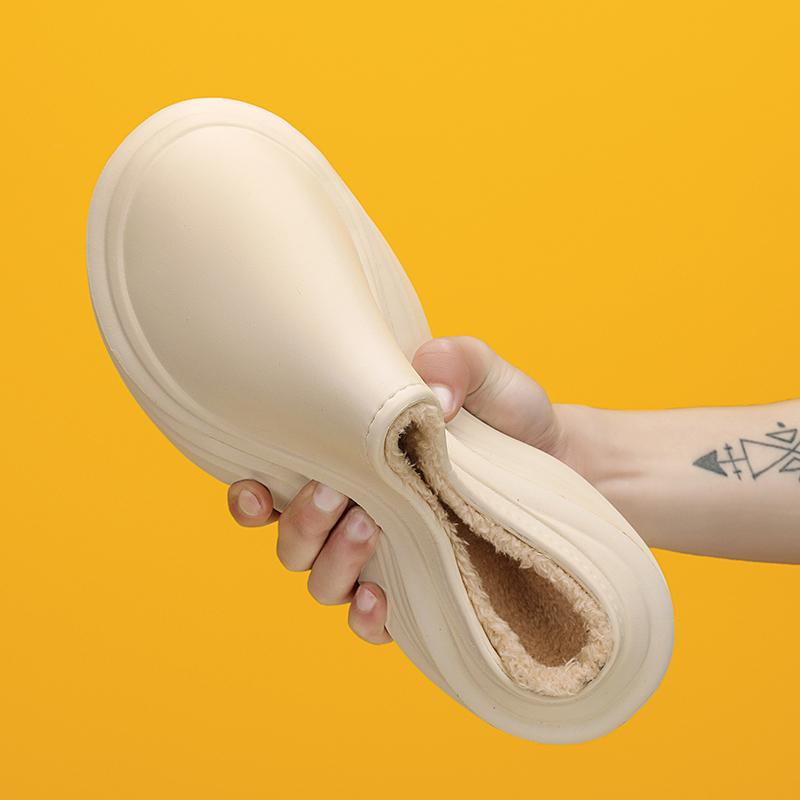 New Winter Slippers for Men Bread Shoes Round Toe Water Proof Trendy All-match Explosive Style UETEEY Men White Fashion Shoes