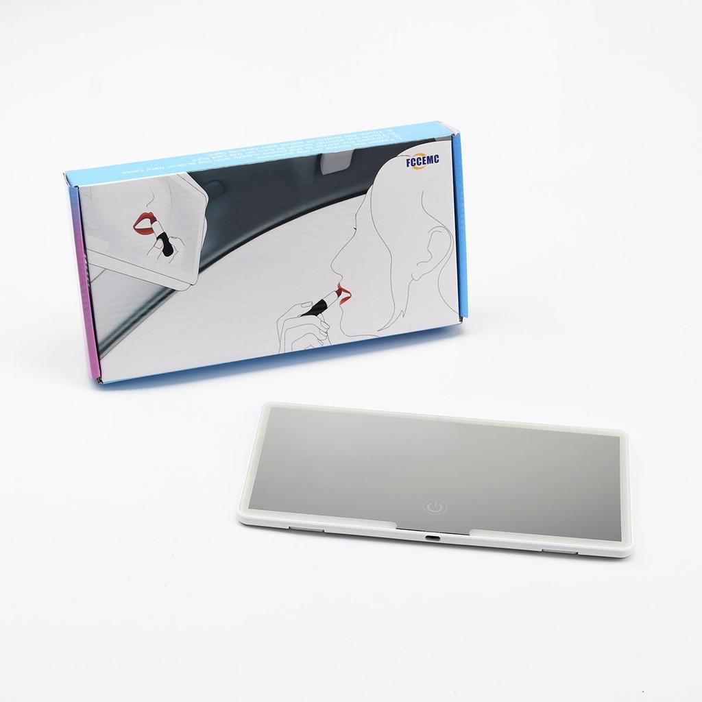 Miroir de Maquillage LED pour Voiture avec Double Commande Tactile Lumière d'Appoint & USB