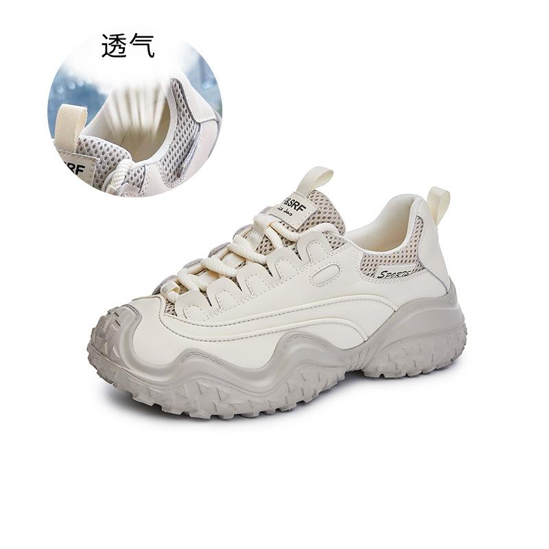 

Foam sole dad shoes women s 2025 spring and summer new thick-soled versatile sports shoes women s casual heightening shoes fashion women s shoes 35 бежевый