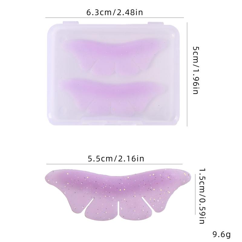 2pcs Silicone Eyelash Perming Pads Glitter Butterfly Shaped Lash Extension Supplies Eyelash Extension Lash Lifting Pads
