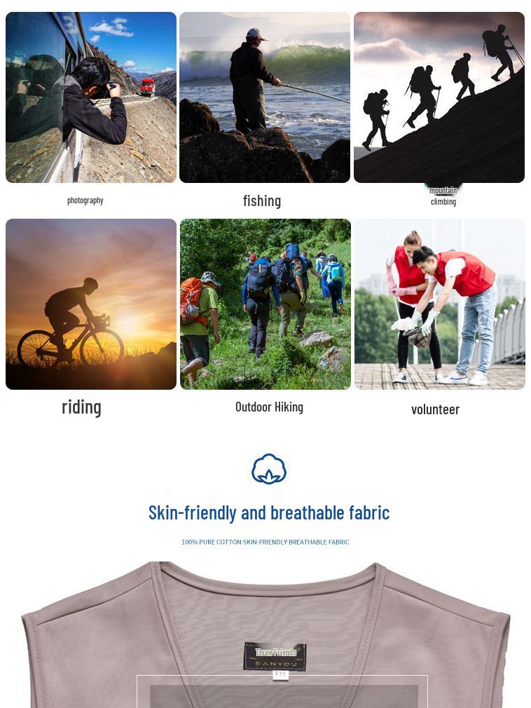 Vestă de pescuit de exterior pentru bărbați, respirabilă, cu buzunare multiple, pentru primăvară/toamnă