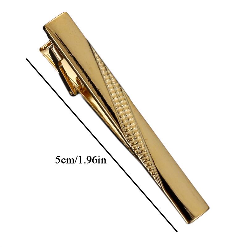 1 Stück Herren Luxus Kleidung Krawattennadel Klassische Goldfarbe Krawattennadelclip Spange Einfacher Schmuck Kragen Zubehör Für Business Hochzeit