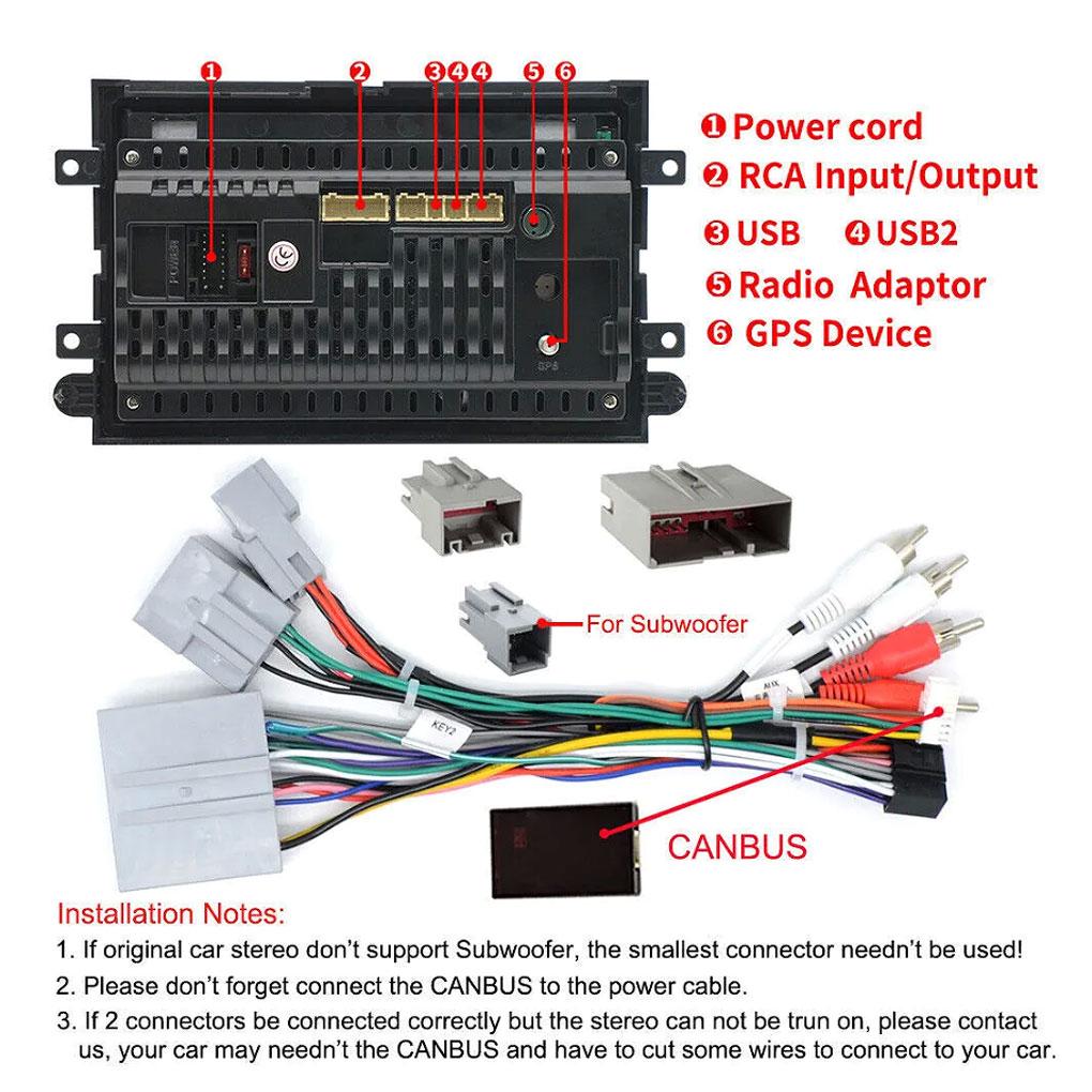 Android 13 7Inch IPS Touch Screen Car Stereo Radio 2 Din Car Stereo GPS/WiFi/BT Navigation For F150/F250/F350 04-14 2G+32G
