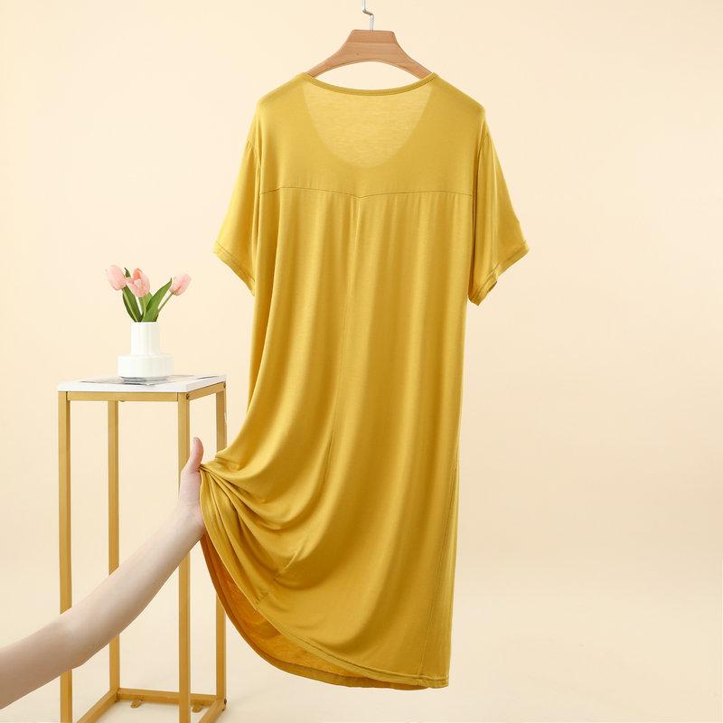 Modal Casual Loose Dress Plus Size Summer Women's Homewear Sleepdress Lightweight Nightgown Comfort Loungewear