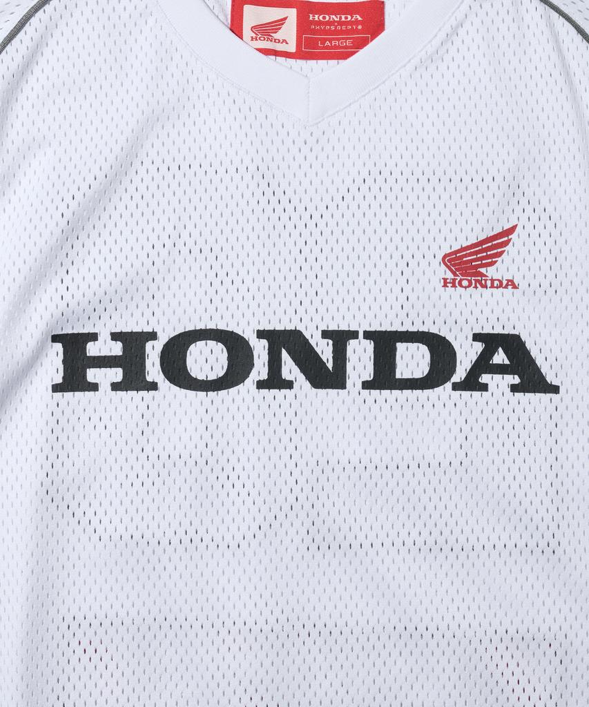 PHYPS MOTORCYCLE Motorcycle Piping Mesh Short Sleeve White